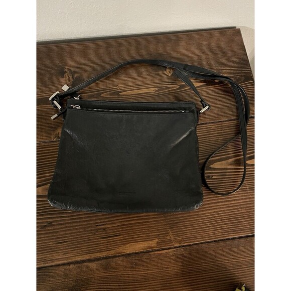 Black Genuine Leather Margot Lorna Slim Shoulder Women's Crossbody Handbag - Picture 1 of 8